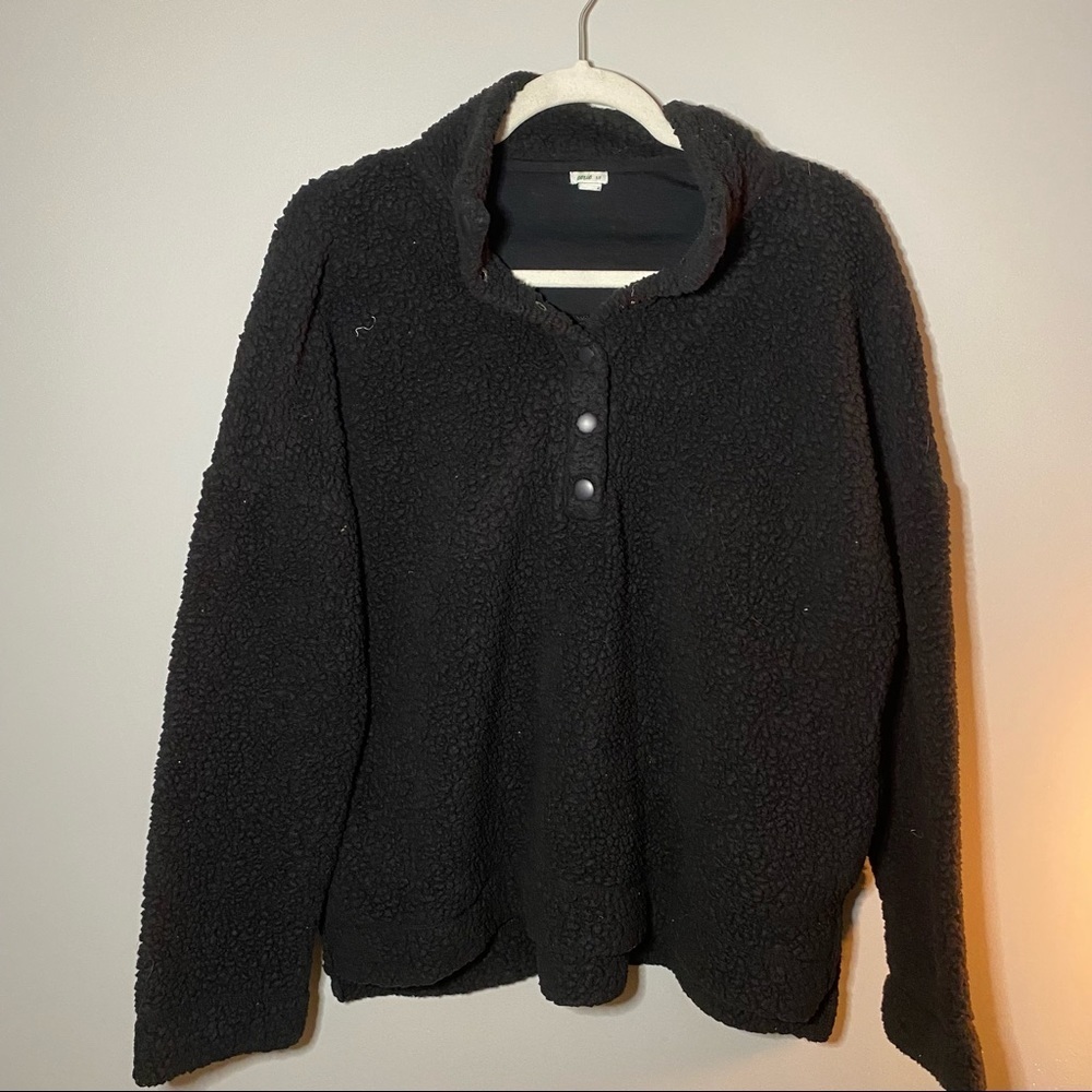 ❌SOLD❌Aerie 1/2 Button Snap Sherpa Jacket Small - Picture 1 of 4